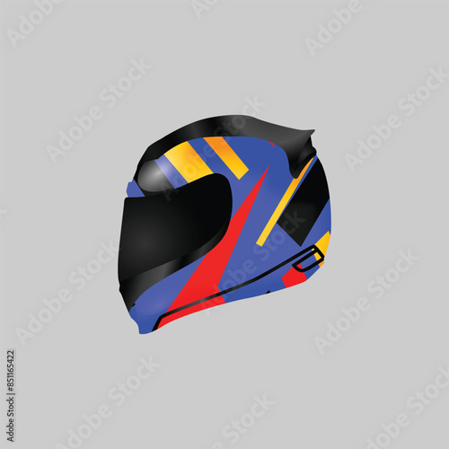 Racing helmet illustration design custom