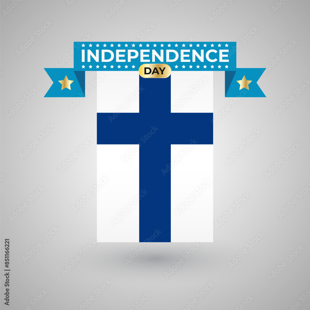 Obraz premium Finland Independence Day Flag Banner