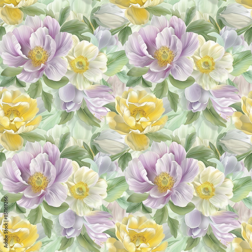 Floral variety color, form natural, seamless fabric pattern.