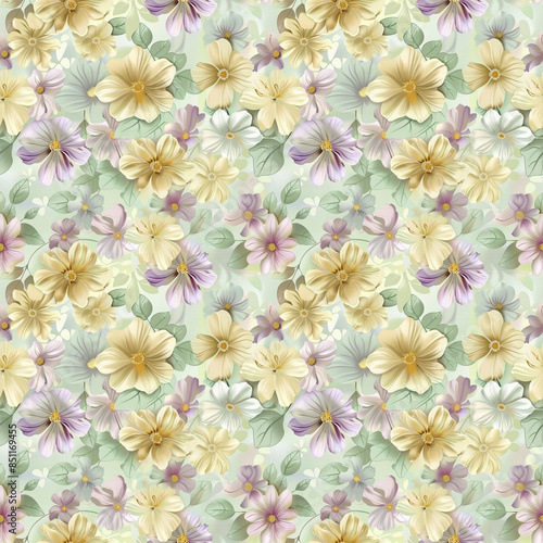 Floral variety color, form natural, seamless fabric pattern.