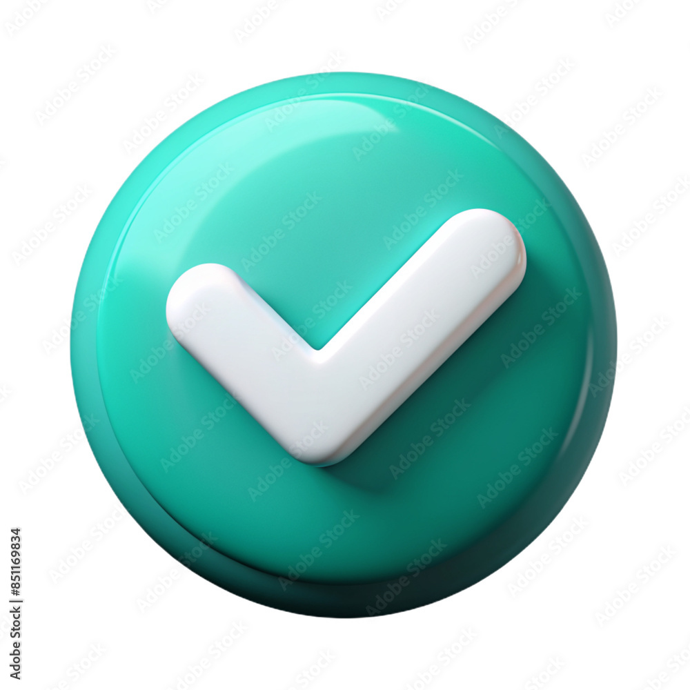 3D Teal Checkmark Button 3D Teal Checkmark Button