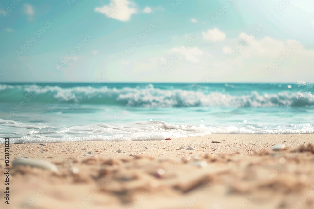 Blurred beach background - generative ai Blurred beach background - generative ai