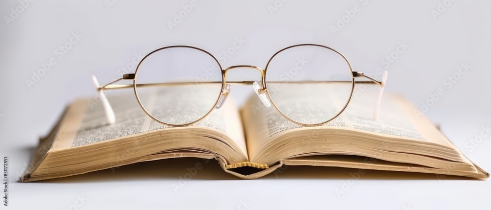 Open books with glasses on top, symbolizing the pursuit of knowledge and the joy of reading in education and business contexts. Open books with glasses on top, symbolizing the pursuit of knowledge and the joy of reading in education and business contexts.