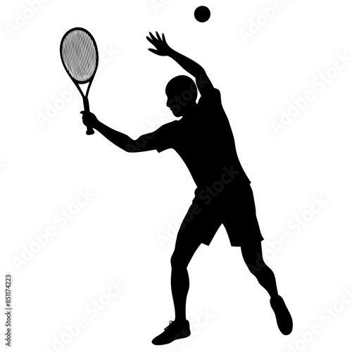 tennis player silhouette vector