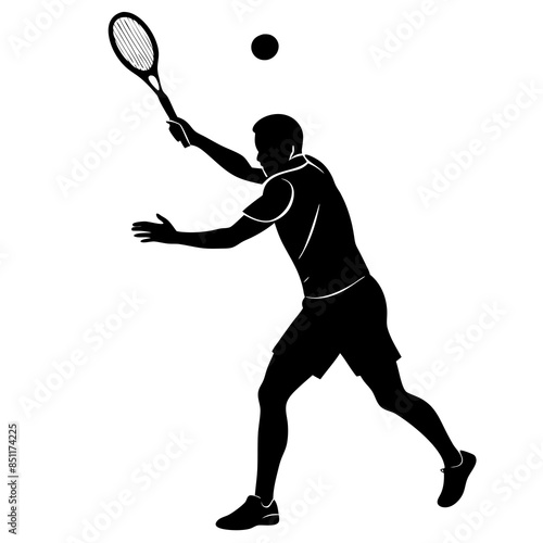 tennis player silhouette vector