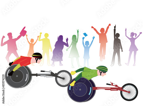パラ陸上競技の車椅子のレーサーのイラスト素材です。