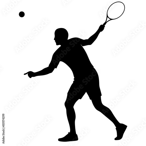 tennis player silhouette vector