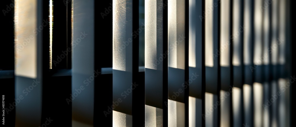 blinds on a window, adding a sleek texture to the building's facade and complementing its modern architectural design blinds on a window, adding a sleek texture to the building's facade and complementing its modern architectural design