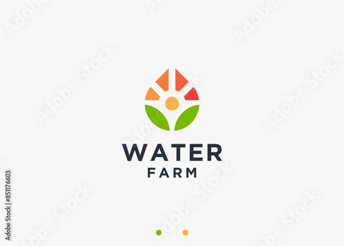 water farmer logo design vector silhouette illustration