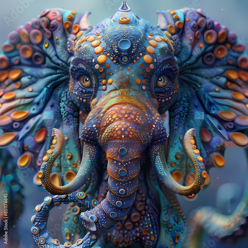 Wallpaper Mural Amazing digital portrait of elephant By Generated AI Torontodigital.ca
