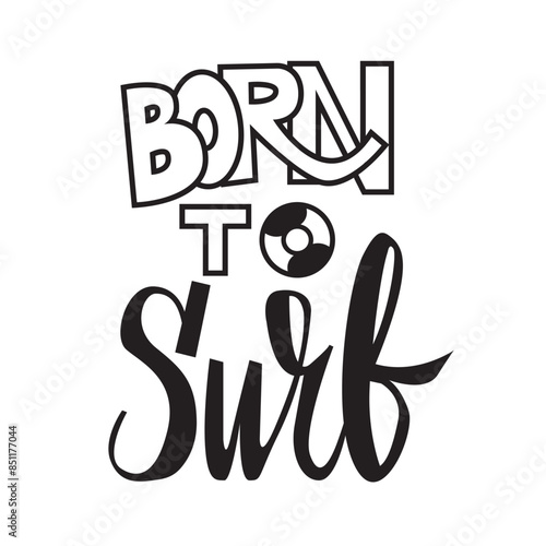 Born to surf lettering north shore surf vector print for summer t shirts with grunge surfboard patchwork background. Vector illustration