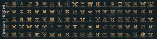 set of creative abstract butterfly logo design. Vector illustration