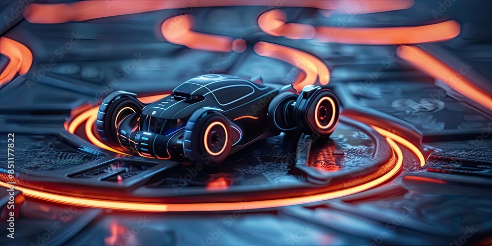 a race track and program multiple mini car robots to race against each ...
