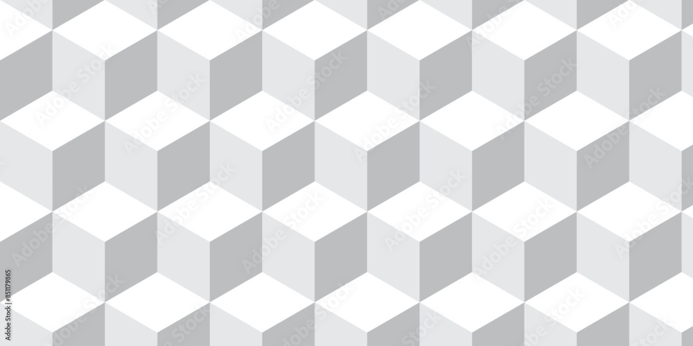 Seamless abstract white and gray background from cubes and lines. Geometric tiles and mosaic creative stylish seamless pattern block cube background. minimal hexagon Cubes mosaic shape vector design. Seamless abstract white and gray background from cubes and lines. Geometric tiles and mosaic creative stylish seamless pattern block cube background. minimal hexagon Cubes mosaic shape vector design.