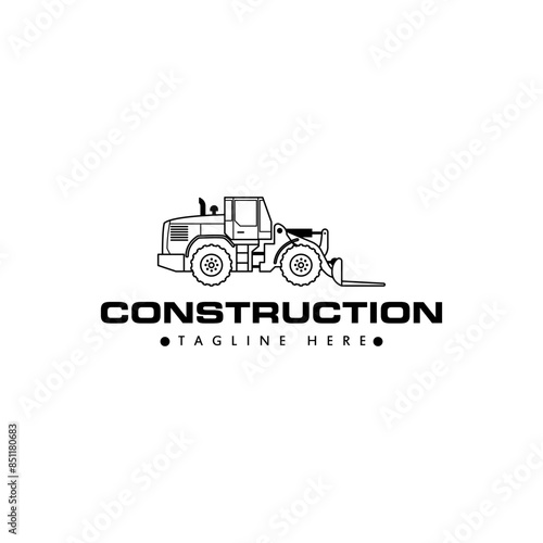wheel loader logo on white background