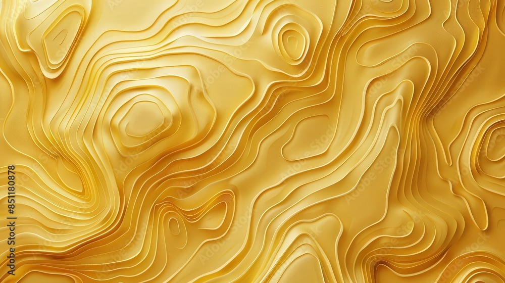A pattern of gentle contour lines that mimic topographic maps, rendered in golden yellow, background, wallpaper A pattern of gentle contour lines that mimic topographic maps, rendered in golden yellow, background, wallpaper