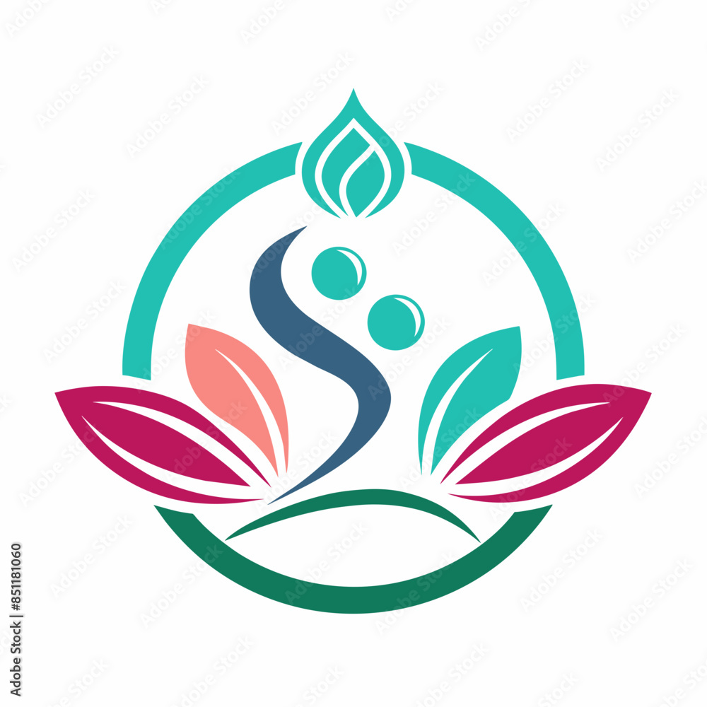 yoga lotus flower, Spa Center 2d logo icon, Spa vector illustration, silhouette, logo, eps File, Spa Center design, Creative Logo Icon white Background png