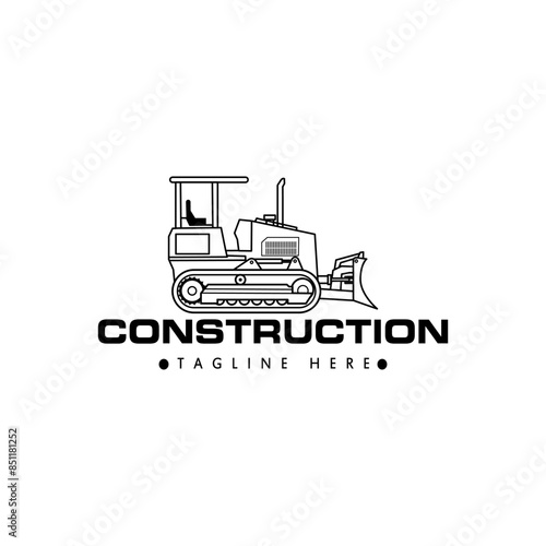 bull dozer logo on white background