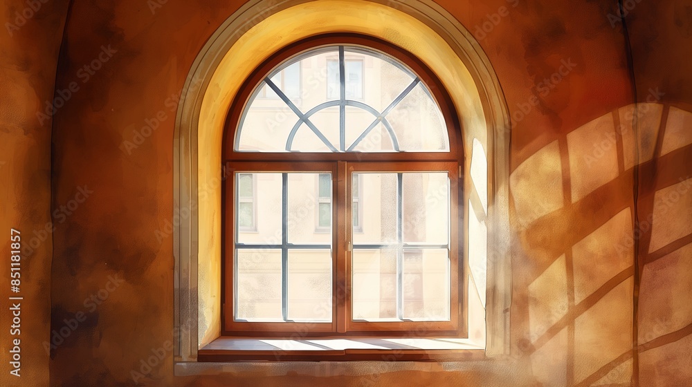 A watercolor painting of a window A watercolor painting of a window