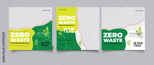 Zero waste squared flyer template