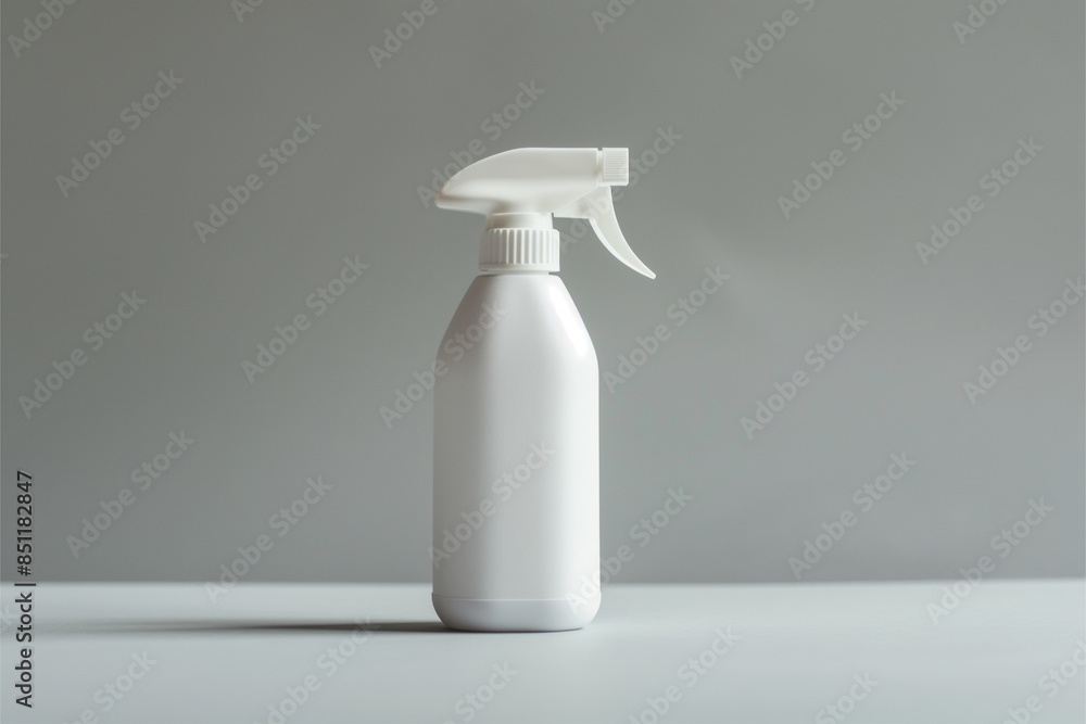 Clean White 3D Spray Bottle Mockup Clean White 3D Spray Bottle Mockup