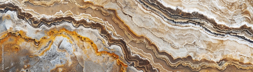 Abstract Stone Texture with Wavy Layers and Golden Veins. Abstract Stone Texture with Wavy Layers and Golden Veins.
