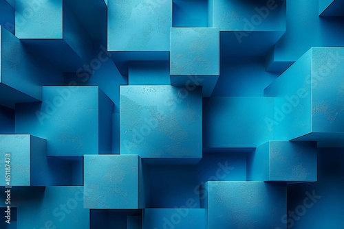 青の立方体の抽象背景 photo
