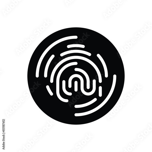 Black solid icon for fingerprint 