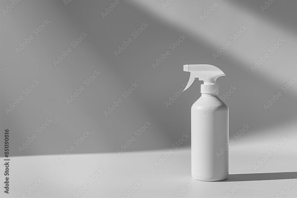 Clean White 3D Spray Bottle Mockup Clean White 3D Spray Bottle Mockup