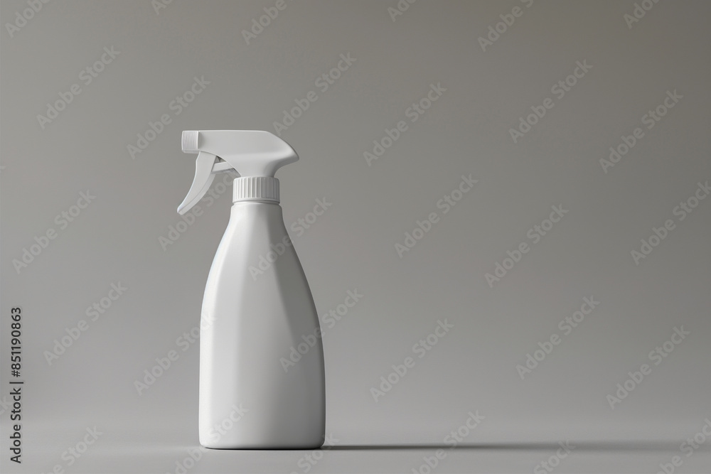 Clean White 3D Spray Bottle Mockup Clean White 3D Spray Bottle Mockup