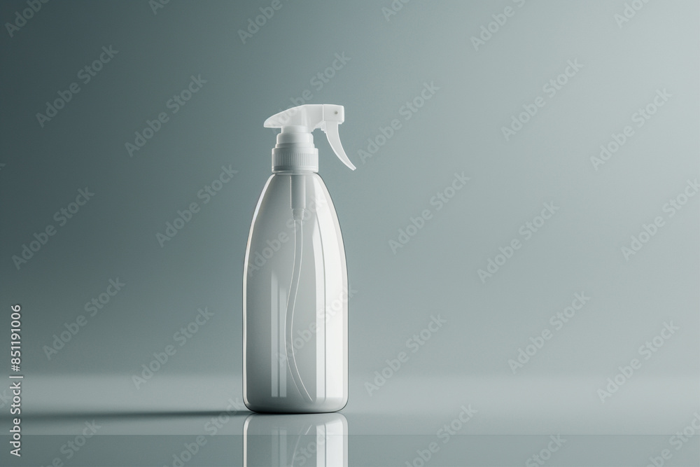 Clean White 3D Spray Bottle Mockup Clean White 3D Spray Bottle Mockup