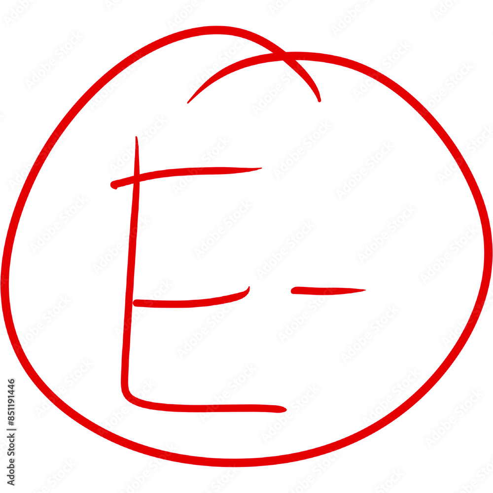 Grade results. Hand drawn grade in red circle. Grade results. Hand drawn grade in red circle.