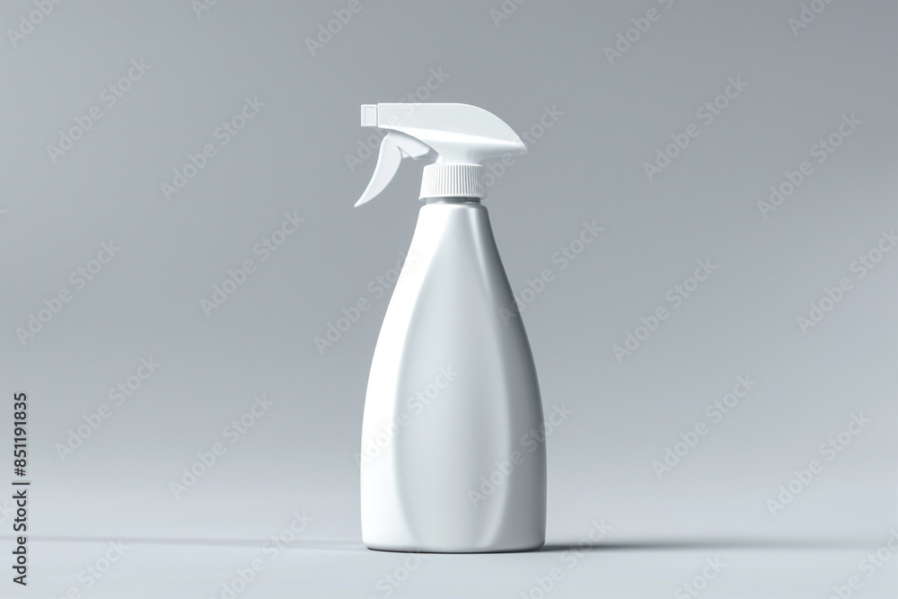 Clean White 3D Spray Bottle Mockup Clean White 3D Spray Bottle Mockup