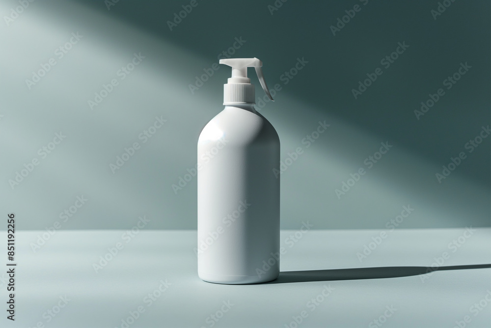 Clean White 3D Spray Bottle Mockup Clean White 3D Spray Bottle Mockup