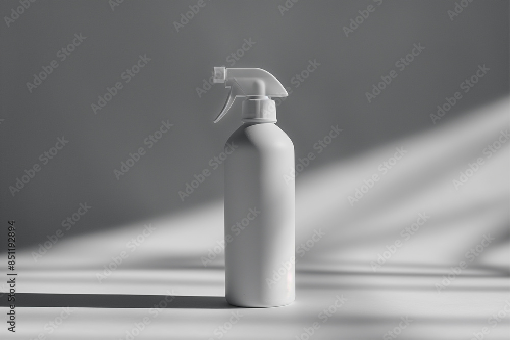 Clean White 3D Spray Bottle Mockup Clean White 3D Spray Bottle Mockup
