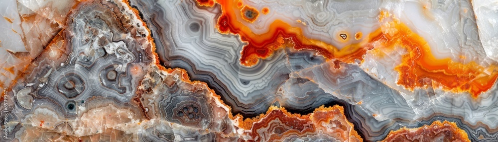 Agate stone with orange and grey bands. Agate stone with orange and grey bands.