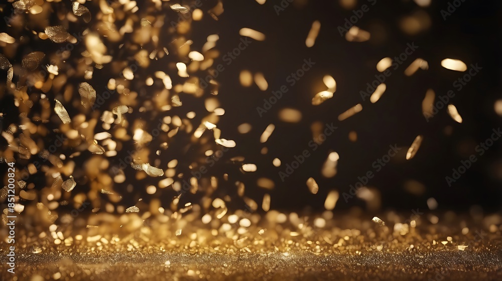 Golden particle glitter image. Golden particle glitter image.