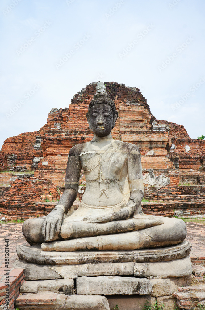 タイの観光地アユタヤで見られる歴史的に重要な石像 タイの観光地アユタヤで見られる歴史的に重要な石像