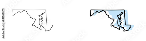 maryland map, maryland vector, maryland outline, maryland