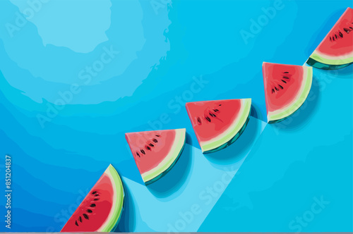 Watermelon card, summer, AI generating