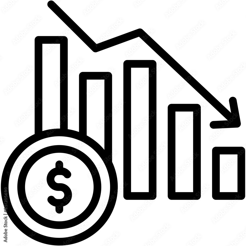 Financial Downfall Icon Financial Downfall Icon