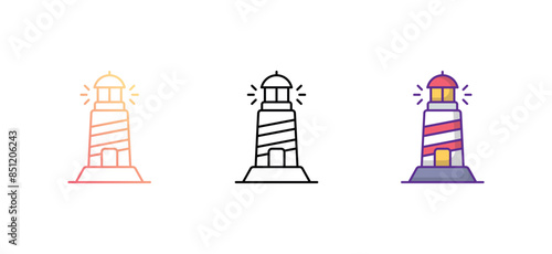 Lighthouse icon design with white background stock illustration