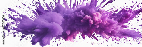 Purple color explosion isolated on white