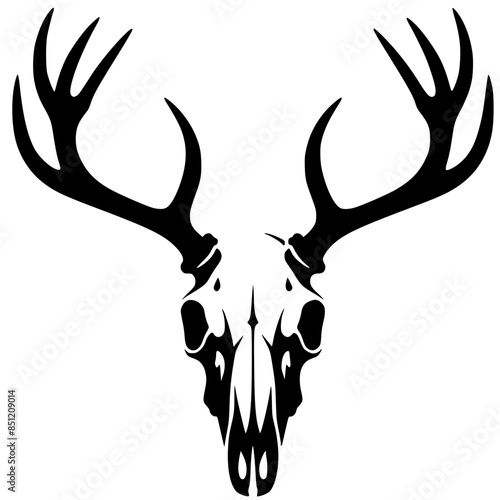 Deer head skull silhouette