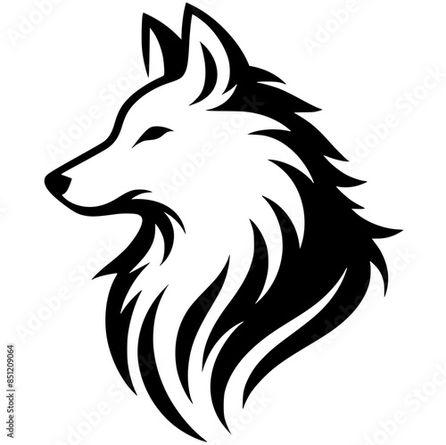 Hermosa silueta de cabeza de lobo