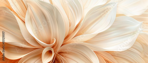 Minimalistic pastel beige petals in abstract floral design