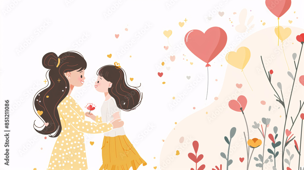 Happy Mother's Day greeting card on a white background Happy Mother's Day greeting card on a white background