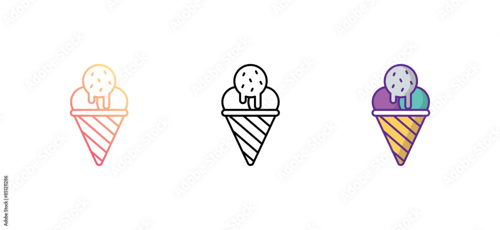 Ice Cream Cone icon design with white background stock illustration Ice Cream Cone icon design with white background stock illustration