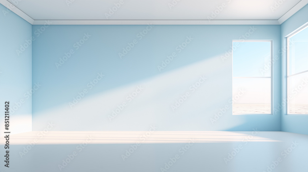 Empty 3D room interior design with blank wall and light Empty 3D room interior design with blank wall and light