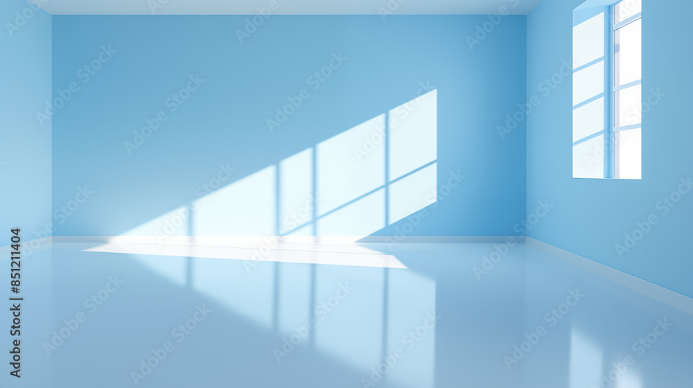 Obraz premium Light-filled Empty Hallway Design with Windows in 3D Render
